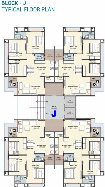  dharti-saket-heaven-2 J Typical Cluster Plan