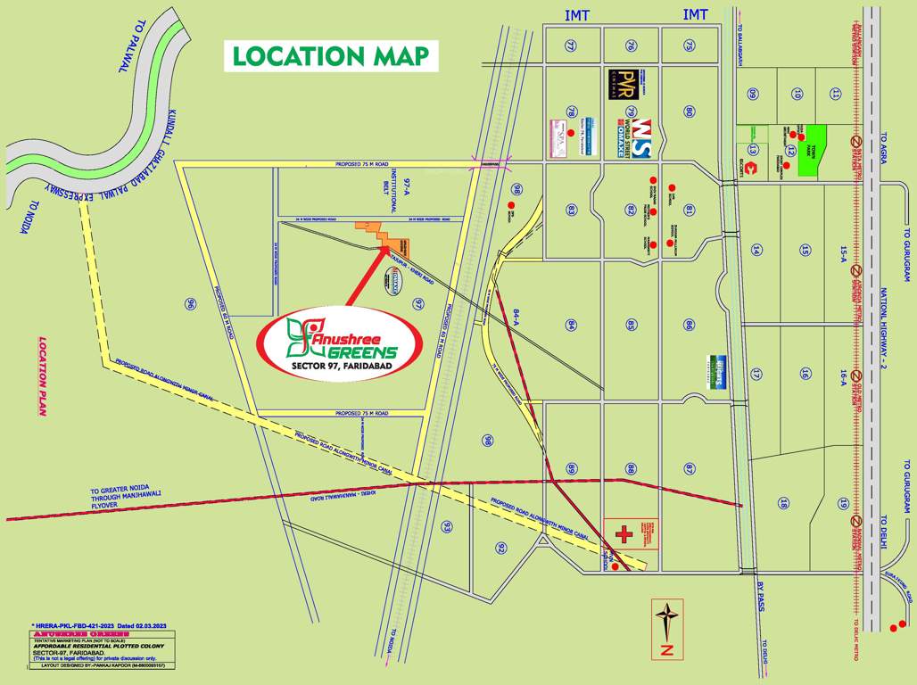 anushree greens Location Plan