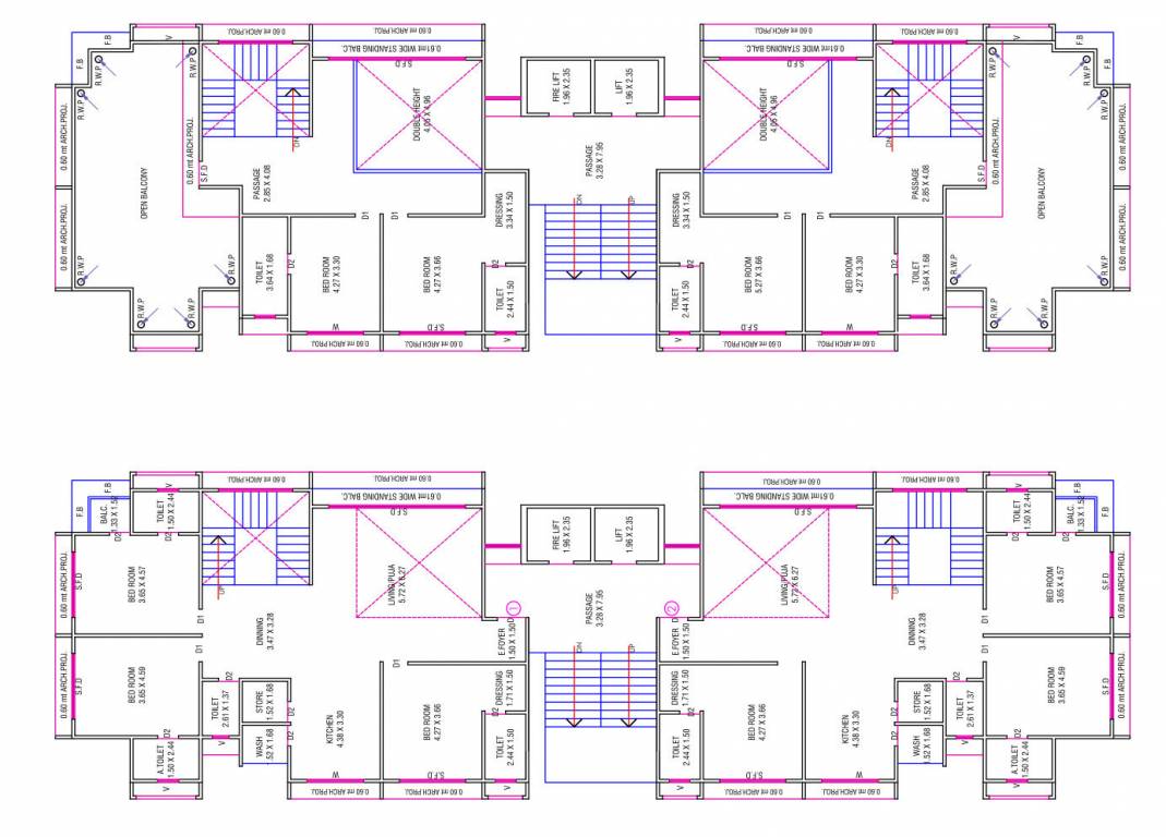 simandhar avenue Block A Cluster Plan from 11th to 12th Floor