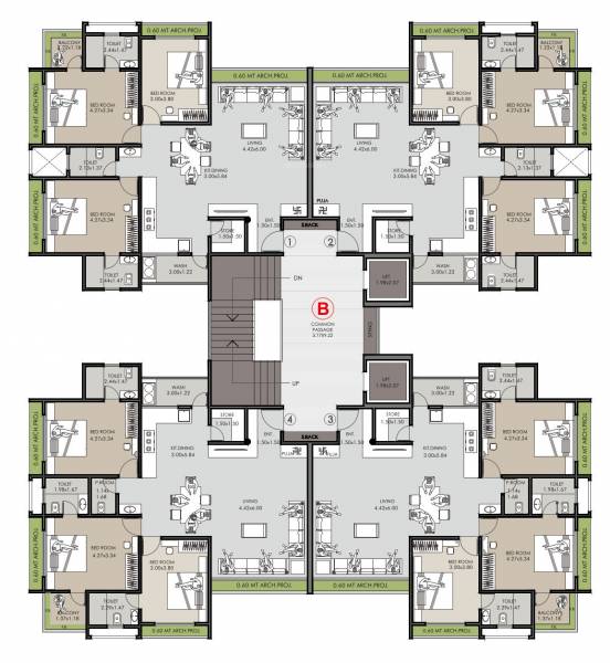 Block B Cluster Plan from 1st to 11th Floor simandhar-avenue Block B Cluster Plan from 1st to 11th Floor