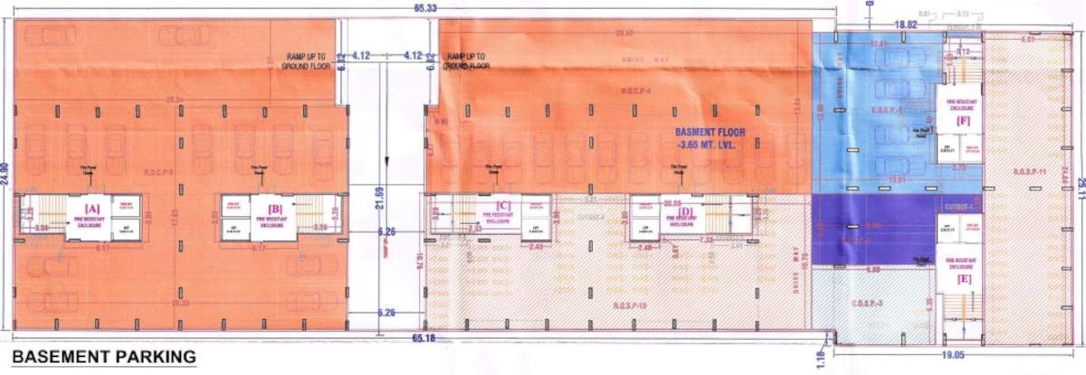  gajanand residency A To F Basement Cluster Plan