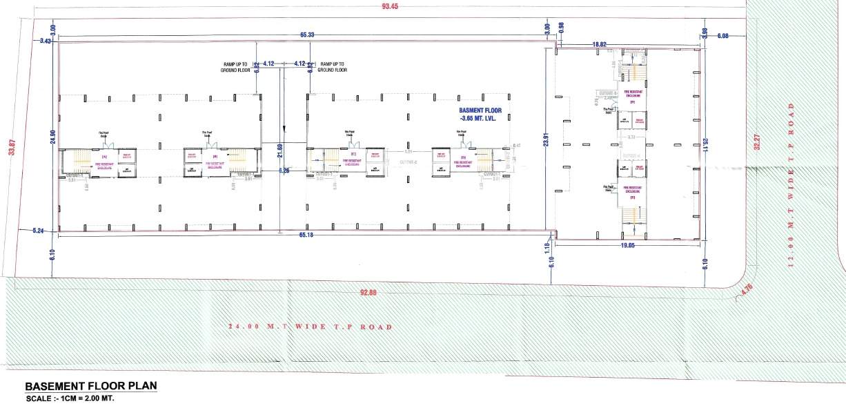  gajanand residency A To F Basement Cluster Plan