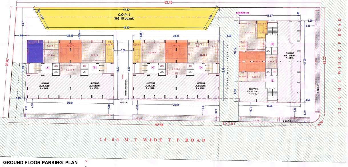  gajanand residency A To F Ground Cluster Plan