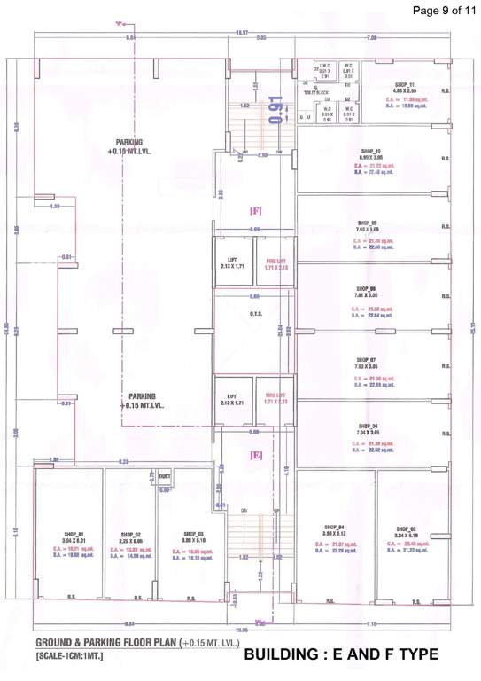  gajanand residency E, F Ground Cluster Plan