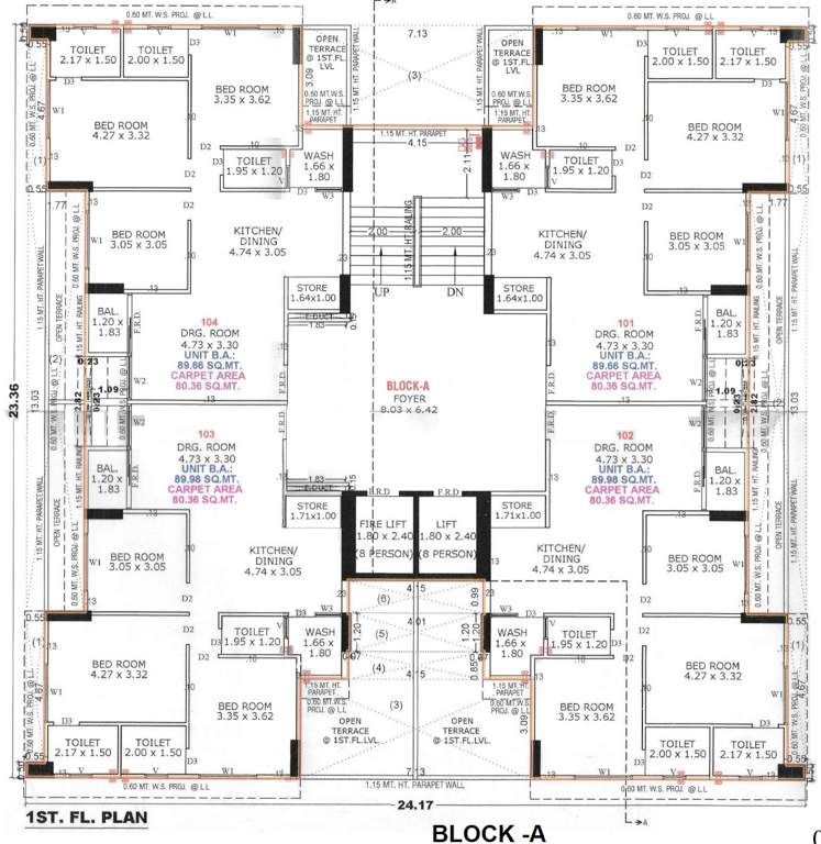  rehvassa saffron Block A Cluster Plan for 1st Floor