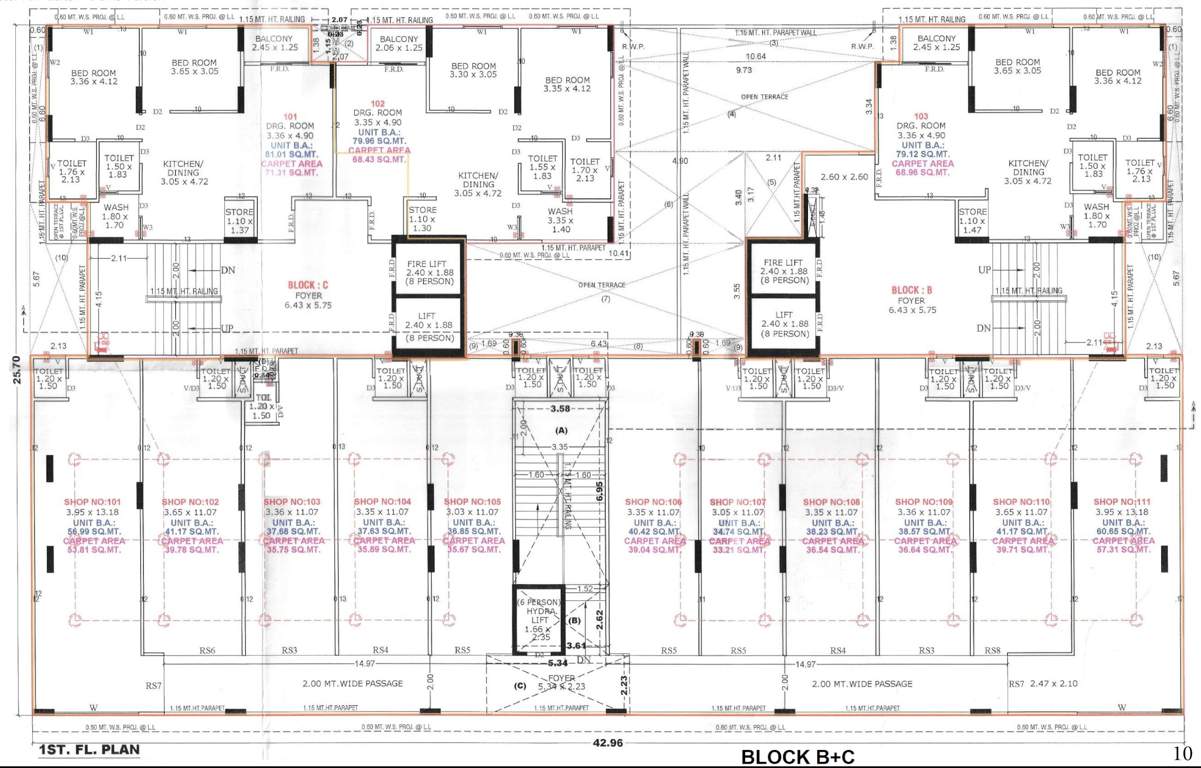  rehvassa saffron Block B  And Block C Cluster Plan for 1st Floor