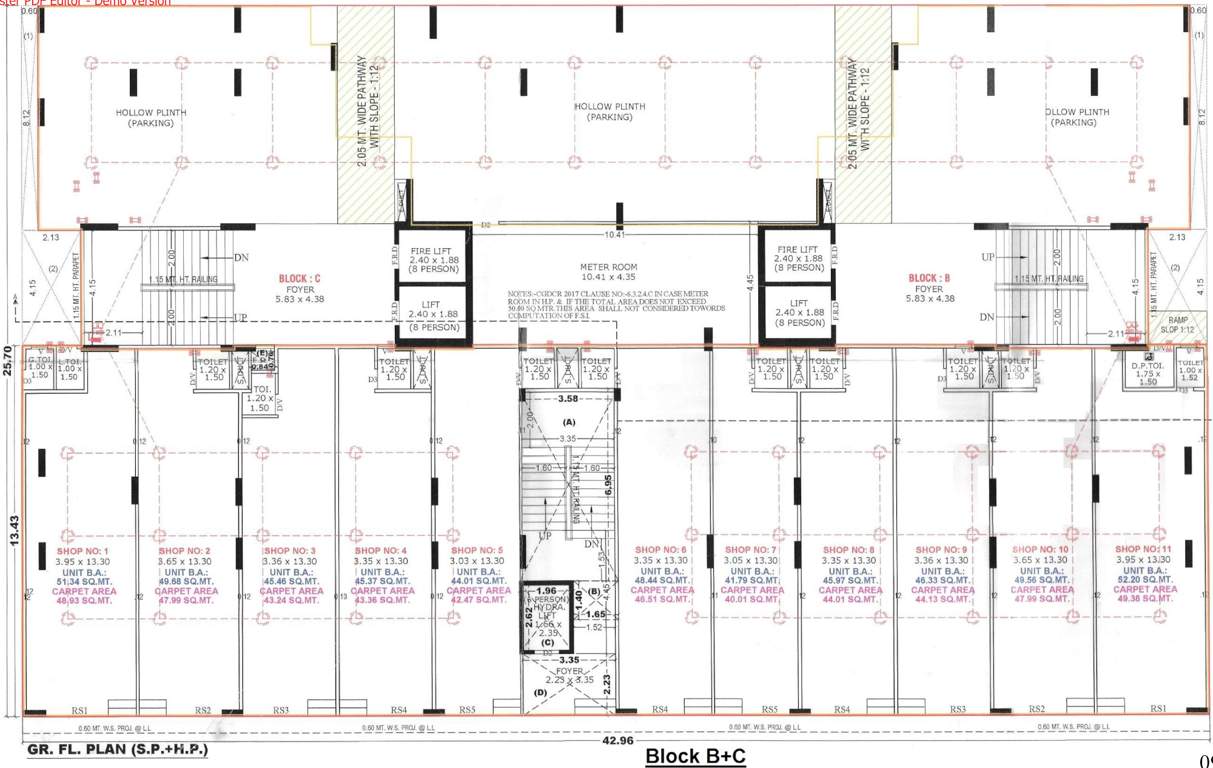  rehvassa saffron Block B And Block C Cluster Plan for ground Floor
