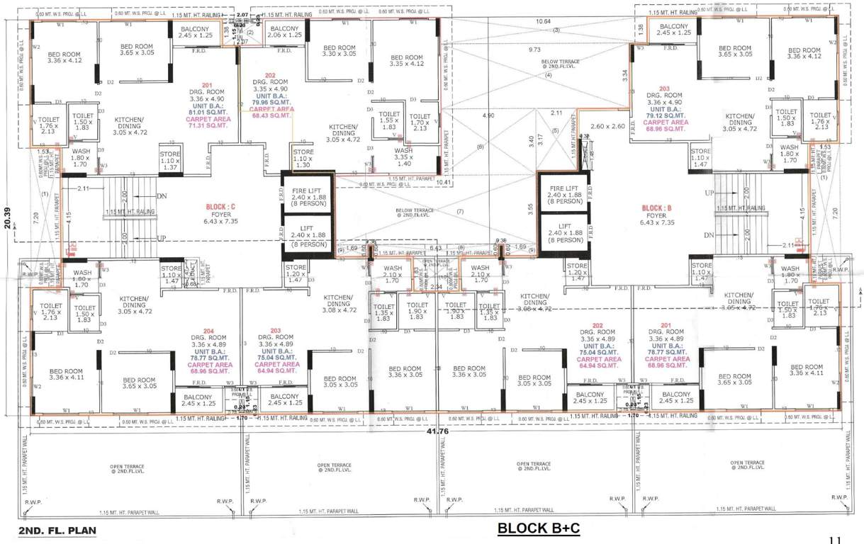  rehvassa saffron Block B  And Block C Cluster Plan from 2nd to 11th Floor