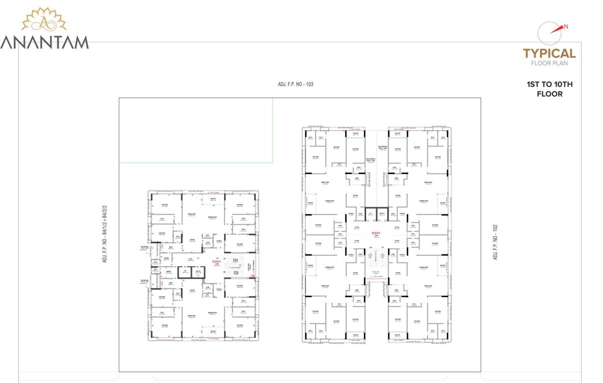  anantam Block A And B Cluster Plan from 1st to 10th Floor