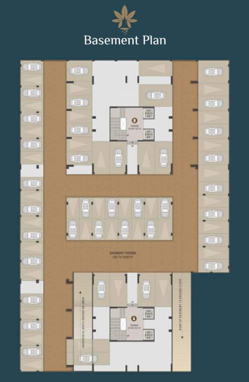  skybell Block A BAsement Floor Cluster Plan