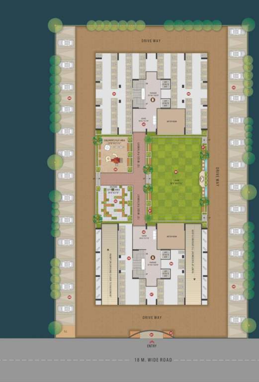 skybell Block A Ground Floor Cluster Plan
