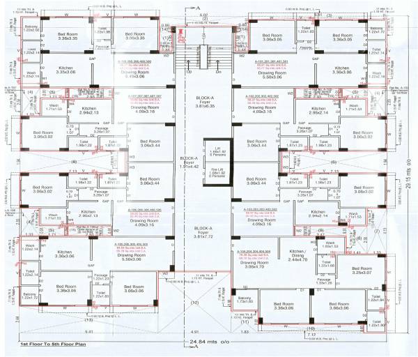  sanidhya-parv Block A Cluster Plan from 1st to 5th Floor