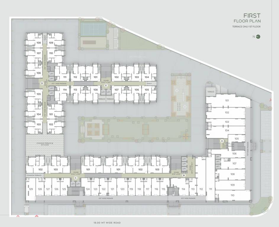  palash homes Block A To E Cluster Plan for 1st Floor