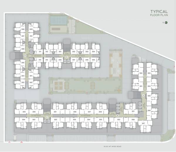  palash-homes Block A To E Cluster Plan for Typical Floor
