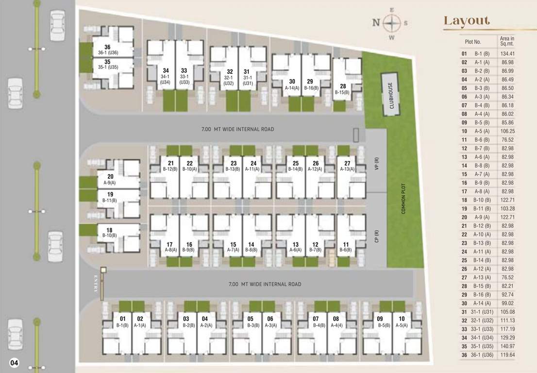  bunglows Layout Plan