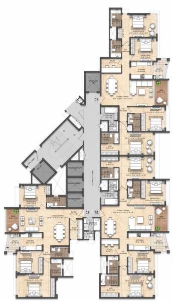  divino Tower 2 Typical Cluster Plan