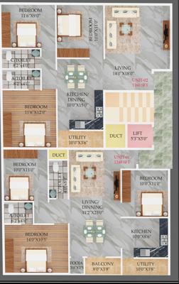  r-r-nivas R R Nivas Cluster Plan from 1st to 5th Floor