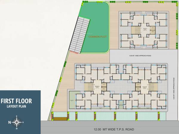  aarohi-elegance A, B, C First Floor Cluster Plan