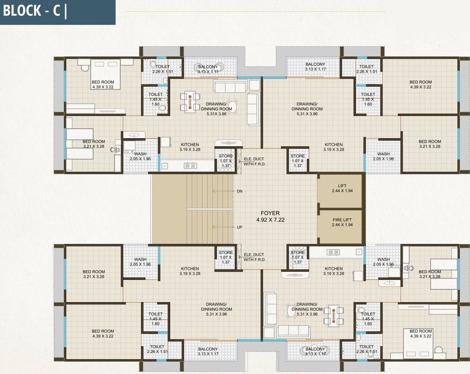  aarohi elegance C Typical Cluster Plan