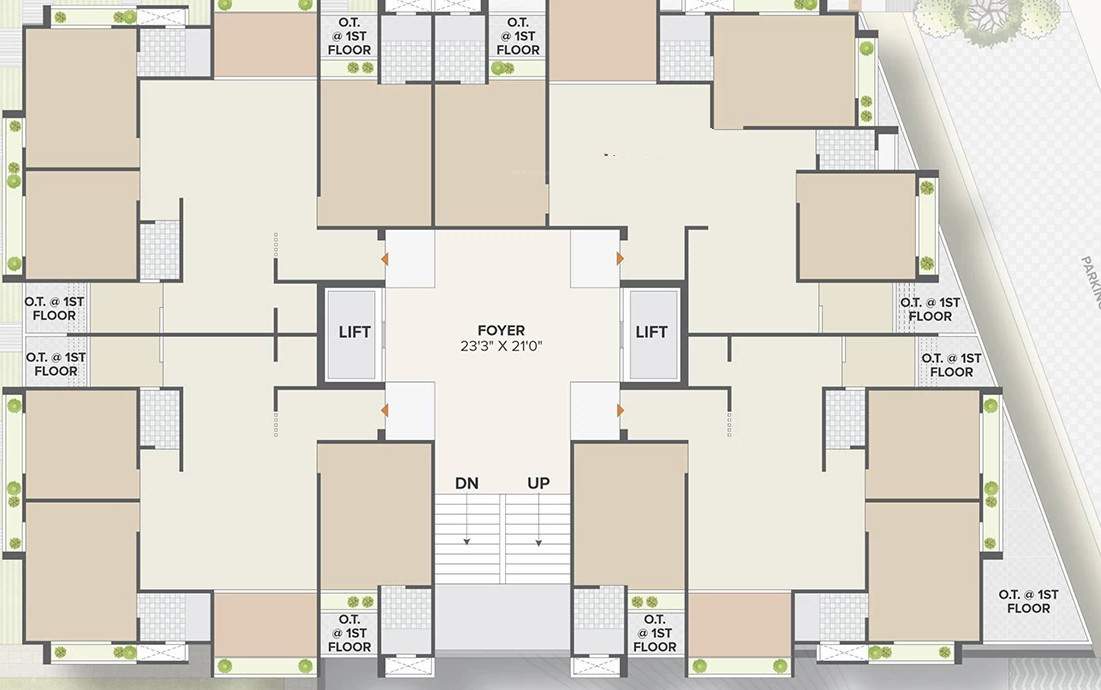  rich wood A Cluster Plan From 1st To 13th Floor