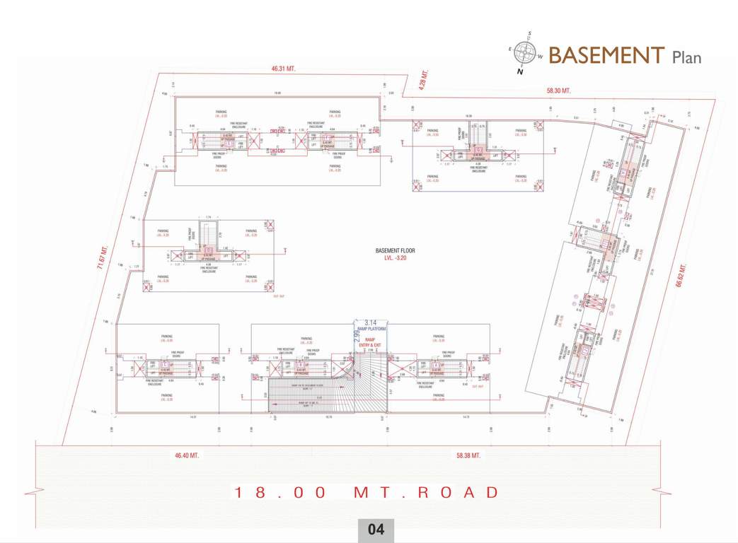  shyam vrindavan Block A, B, C, D, E, F, G, H, I & J Cluster Plan For  Basement