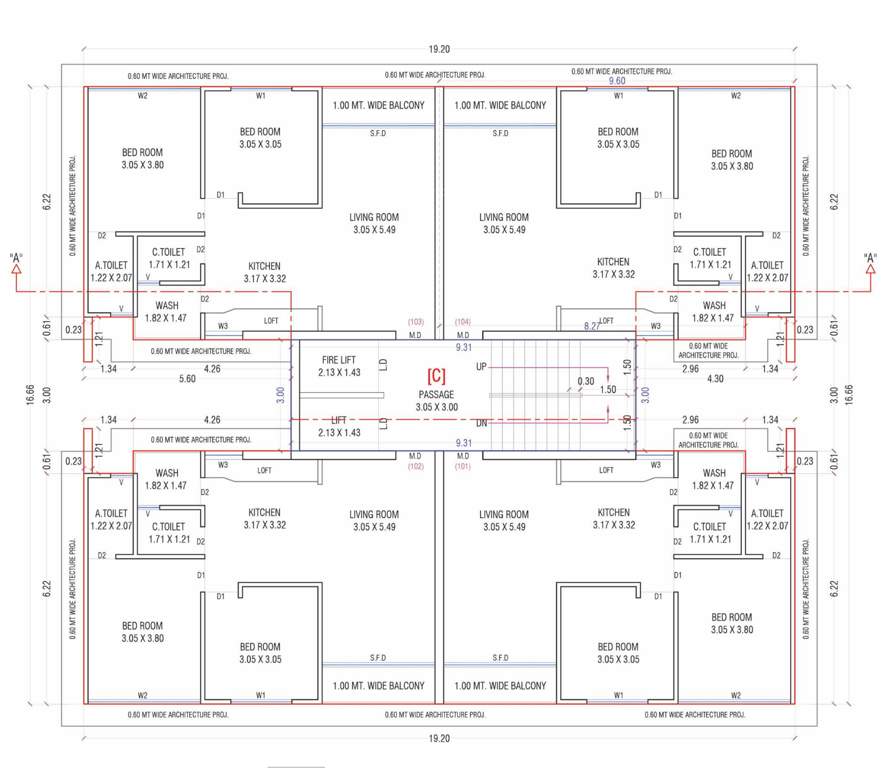  shyam vrindavan Block A, B, C, E & F Cluster Plan from 1st to 7th Floor