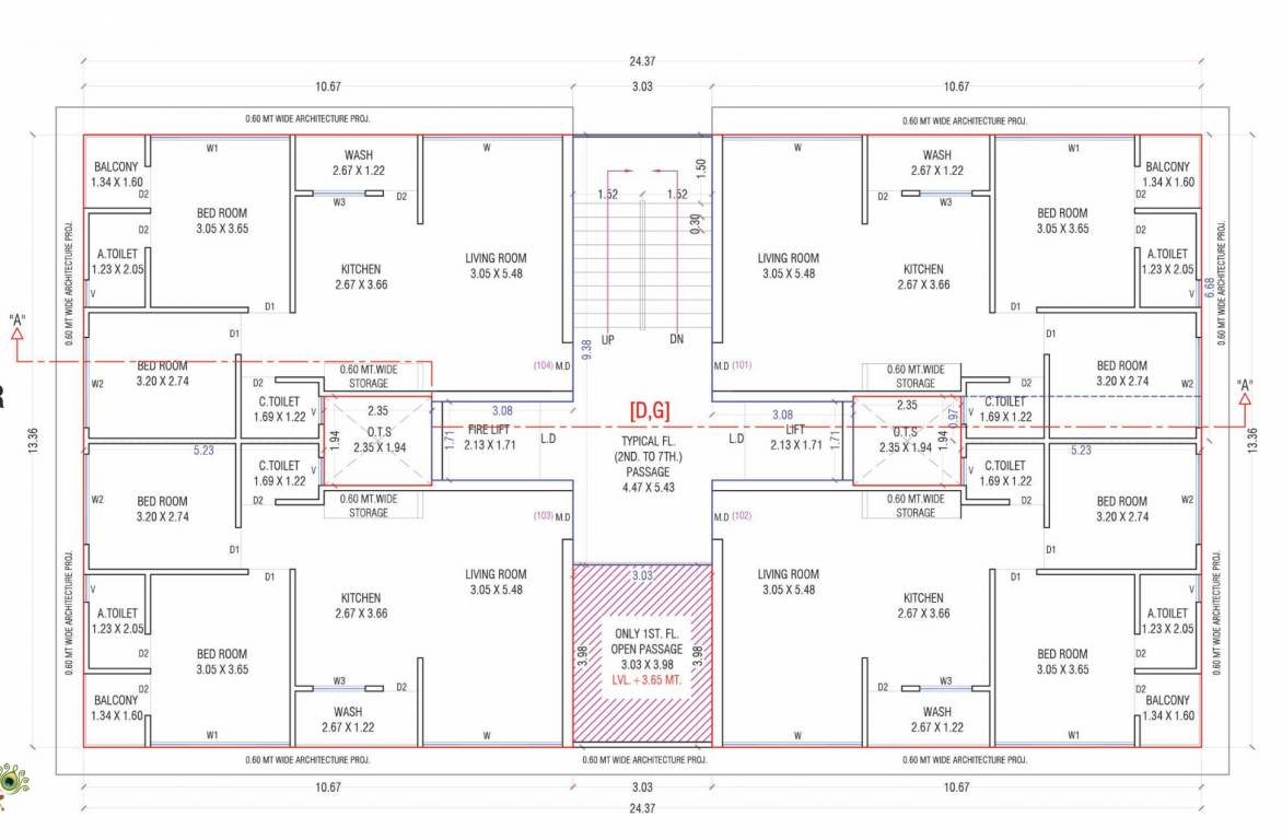  shyam vrindavan Block D & G Cluster Plan from 1st to 7th Floor