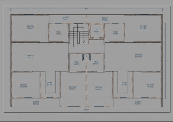  homes Cluster Plan For Typical Floor