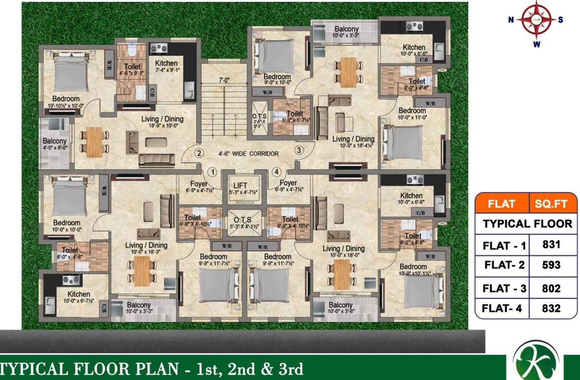 garden dream homes moon block Kaaviya Garden Dream Homes Moon Block Typical Cluster Plan