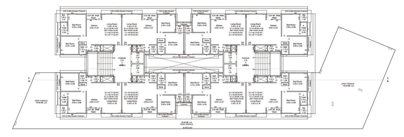  antillia skyline Block A1 & A2 Cluster Plan for 3rd Floor