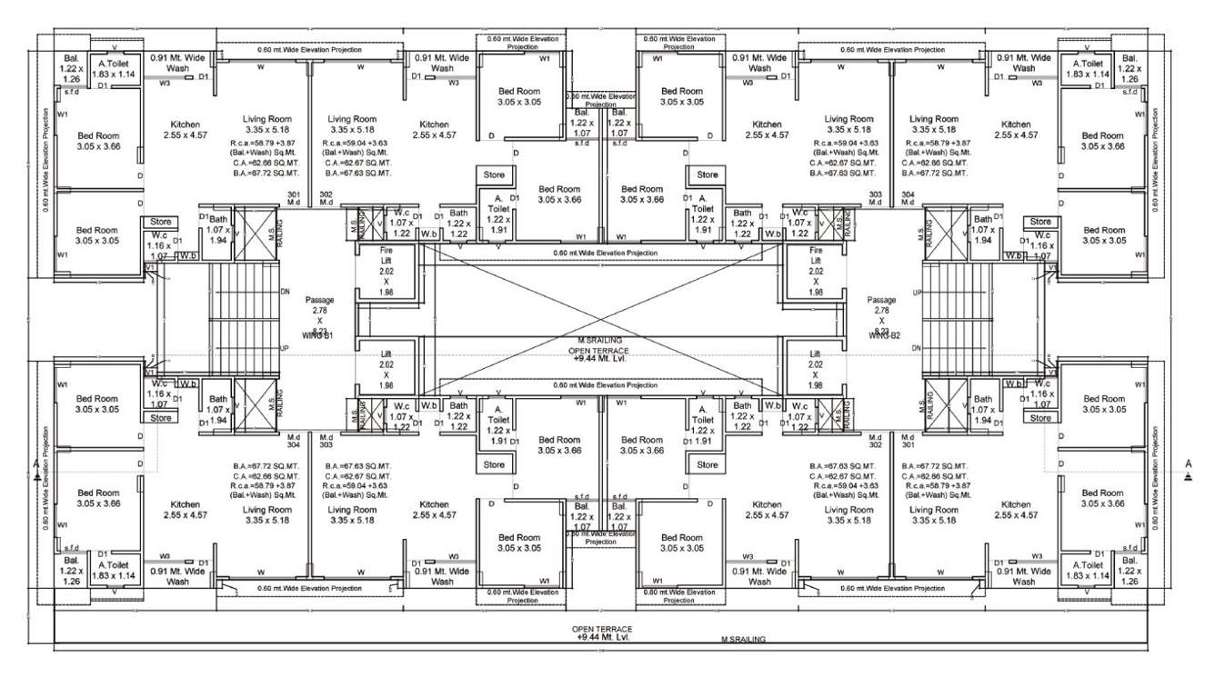  antillia skyline Block B1 & B2 Cluster Plan for 3rd Floor