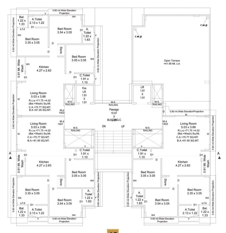  antillia skyline Block C Cluster Plan for 14th Floor