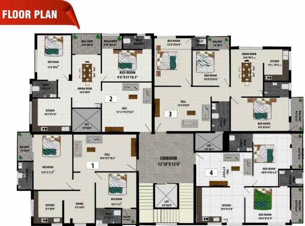  samika-residency Samika Residency Typical Cluster Plan