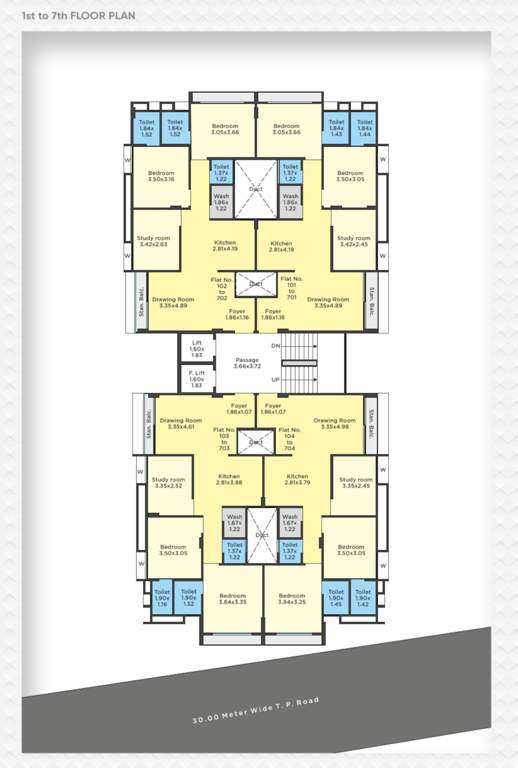  rangam square Shree Rangam Square Cluster Plan from 1st to 7th Floor