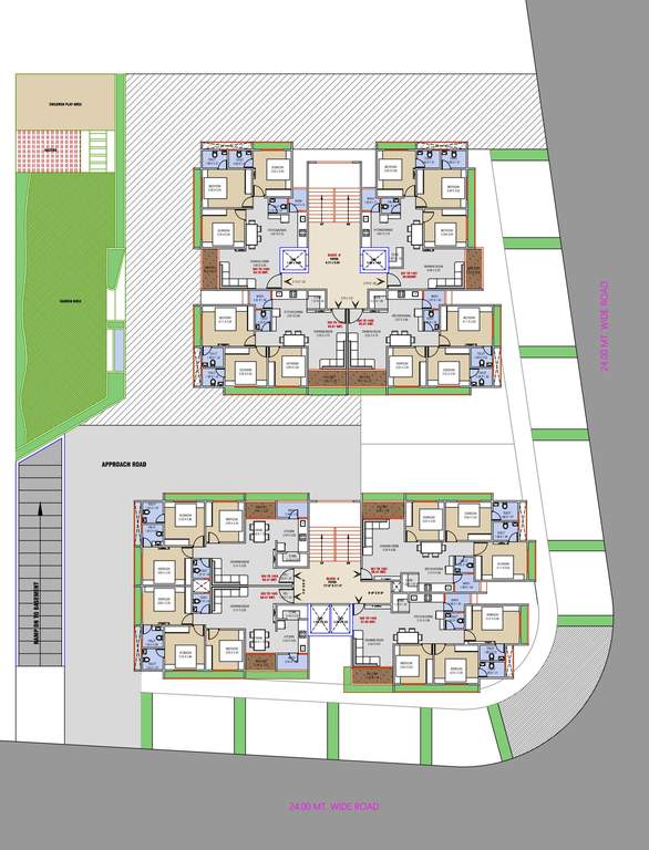  omkar lifestyle Block A & B Cluster Plan For Typical Floor