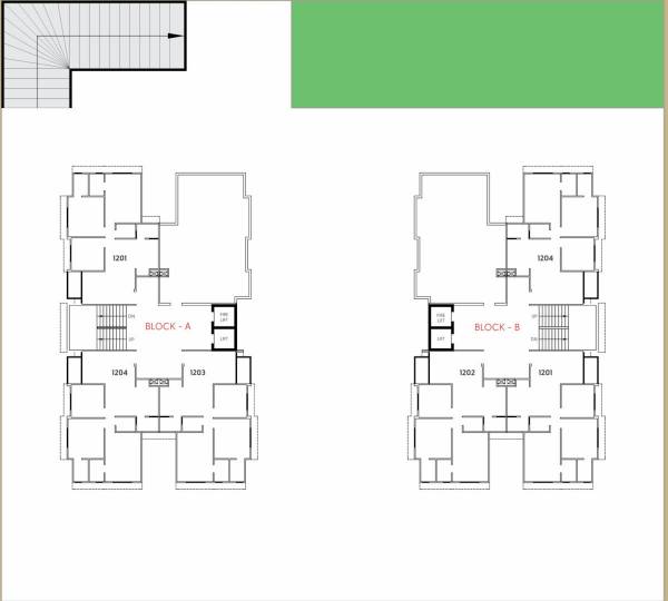  sparsh Block A & B Cluster Plan for 12th Floor