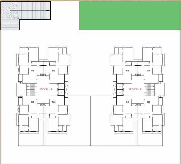  sparsh Block A & B Cluster Plan for 1st Floor