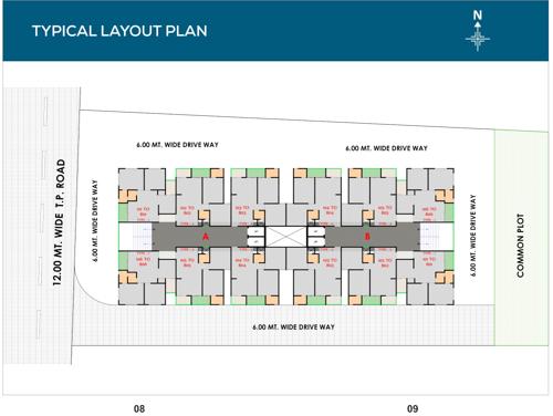  shyam-height-2 Block A And Block B Cluster Plan from 1st to 8th Floor