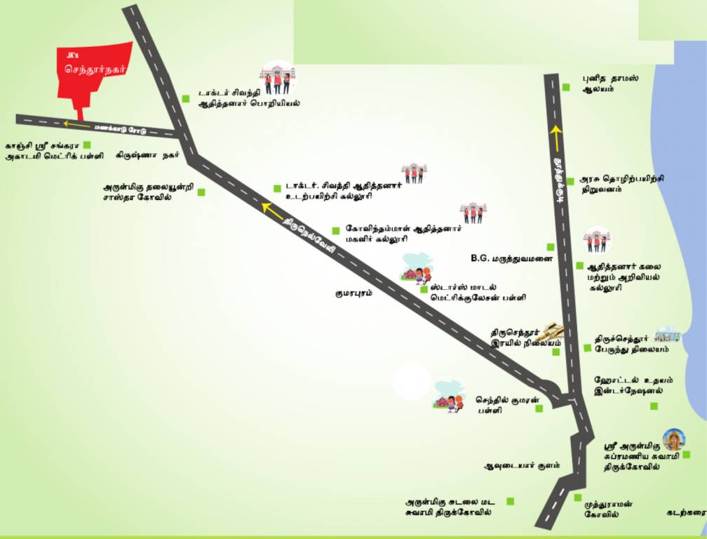 sendhur nagar Location Plan