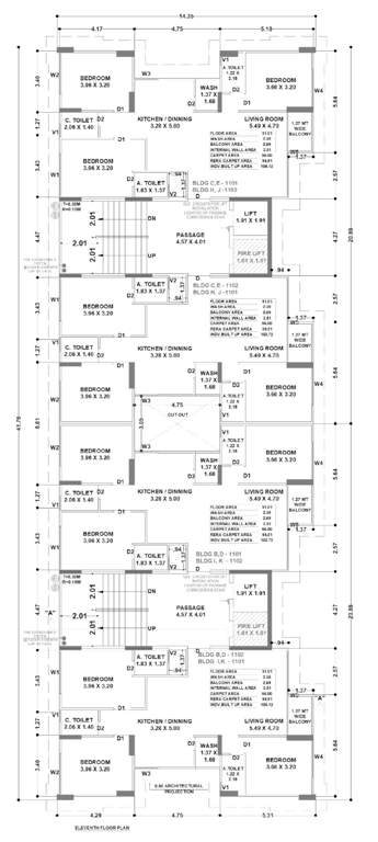  ivaan phase i Block H, I J & K Cluster Plan for 11th Floor