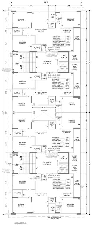  ivaan phase i Block H, I J & K Cluster Plan for 1st Floor
