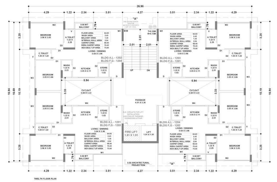  ivaan phase i Block L & G Cluster Plan for 12th Floor