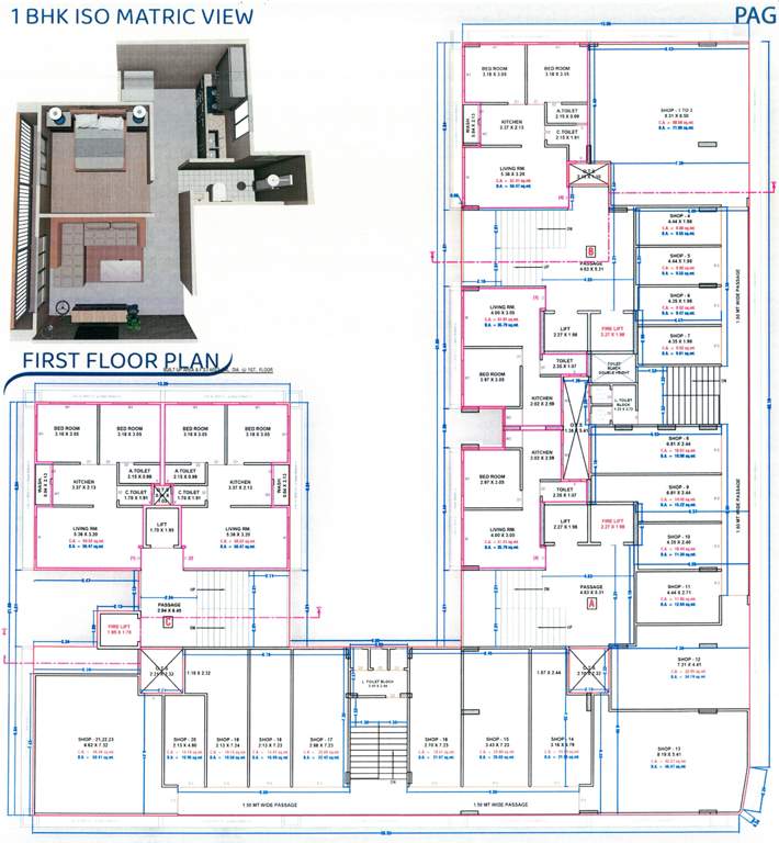 dayalji park Block A, Block B And Block CCluster Plan for 1st Floor