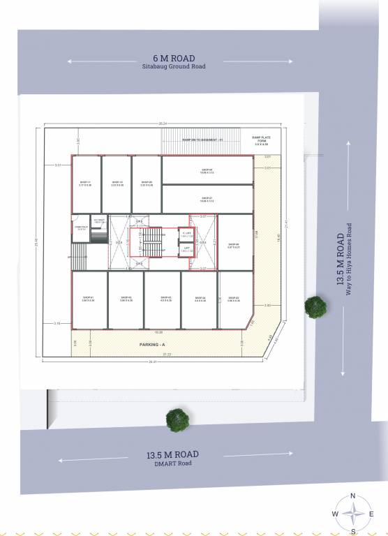  parshwa hiya harmony Tower A Cluster Plan For Ground Floor