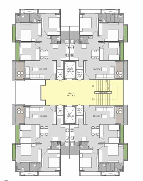  heights Block A Cluster Plan from 2nd to 13th Floor