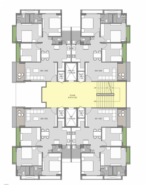 heights Block A Cluster Plan from 2nd to 13th Floor