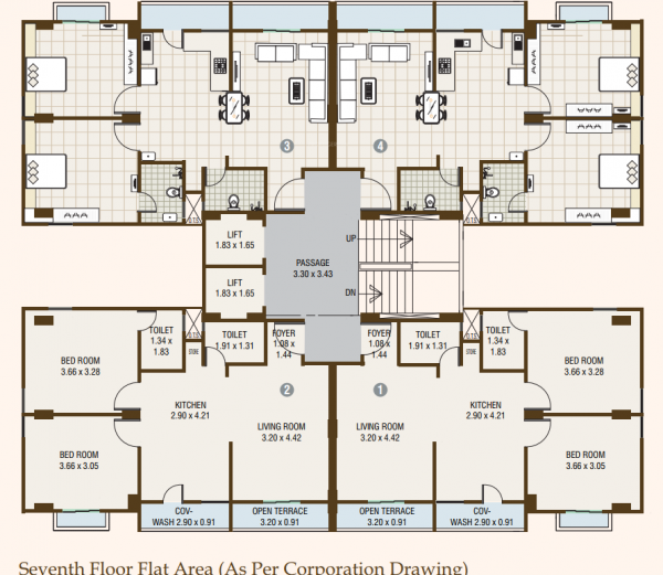  rutu-orchid Block A Cluster Plan for 7th Floor