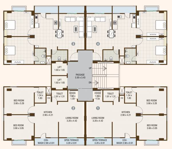  rutu-orchid Block A Cluster Plan from 1st to 6th Floor