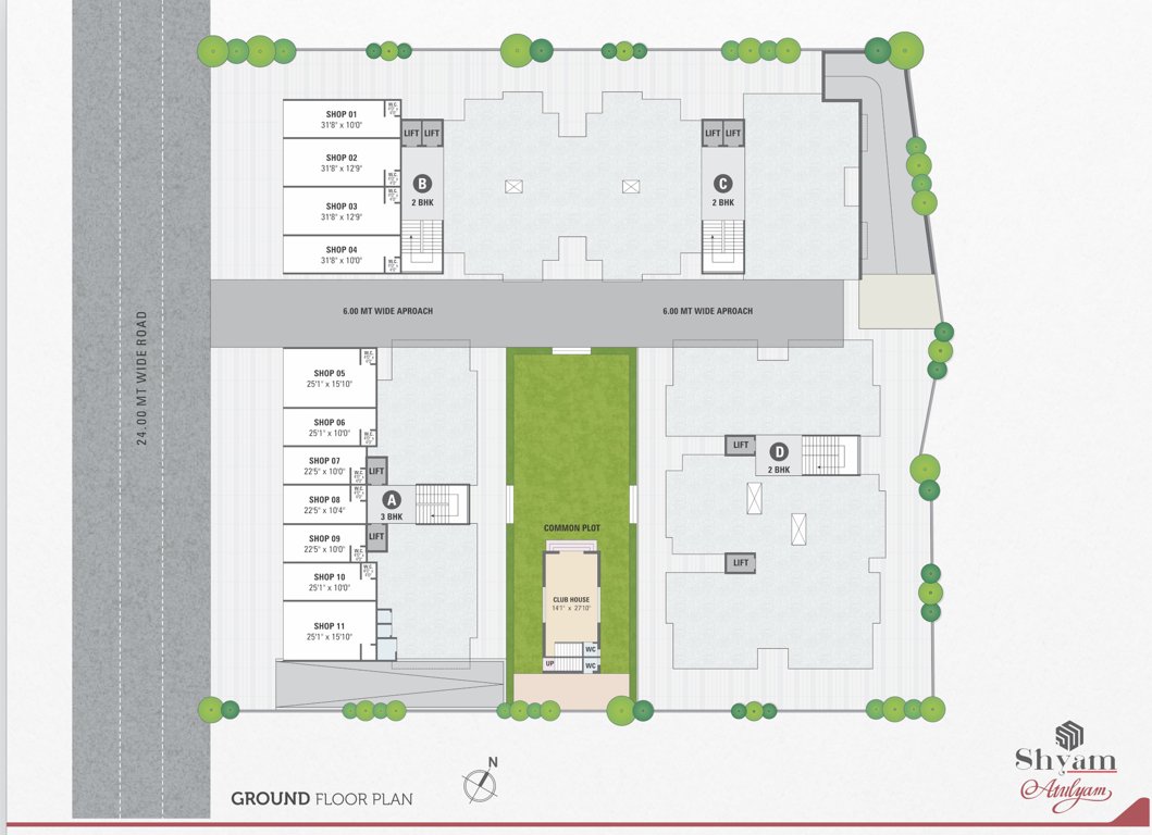  atulyam Block A, Block B, Block C And Block D Cluster Plan for ground Floor
