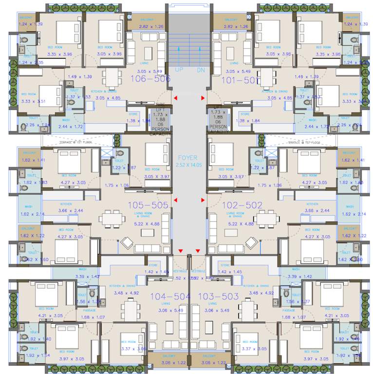  morena apartment Morena Apartment Cluster Plan For Typical Floor Plan